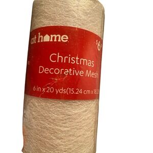 At Home Christmas Decorative Mesh Iridescent White Glitter 6in x 20yds 124178980